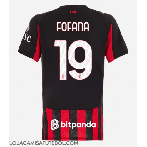 Camisa de Futebol AC Milan Youssouf Fofana #19 Equipamento Principal Mulheres 2025-26 Manga Curta